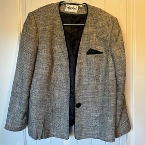 Sherbet made in USA size 14 blazer jacket black and white
